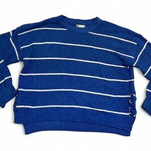 SO Blue and White Knit Sweater, Women’s Size XL